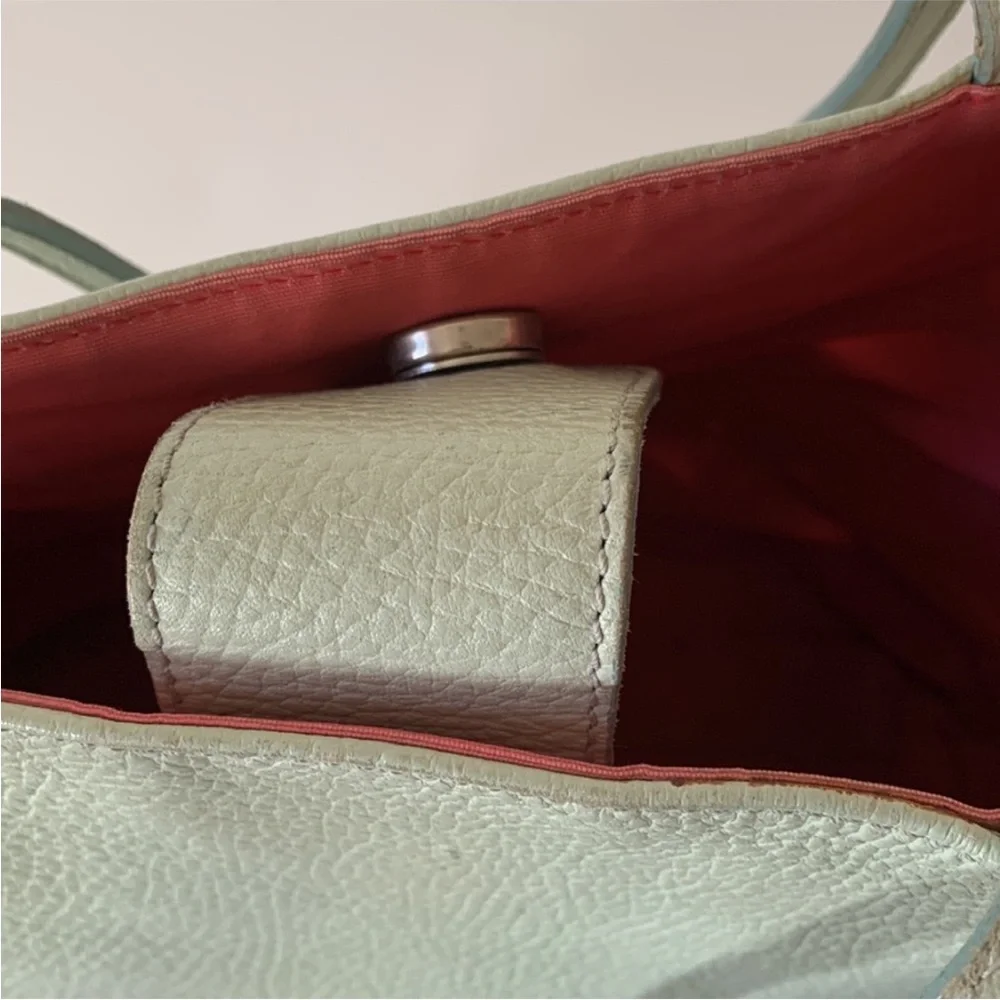 Claudia Firenze Butterfly 🦋 Pebbled Leather Pale Mint Green Tote Bag